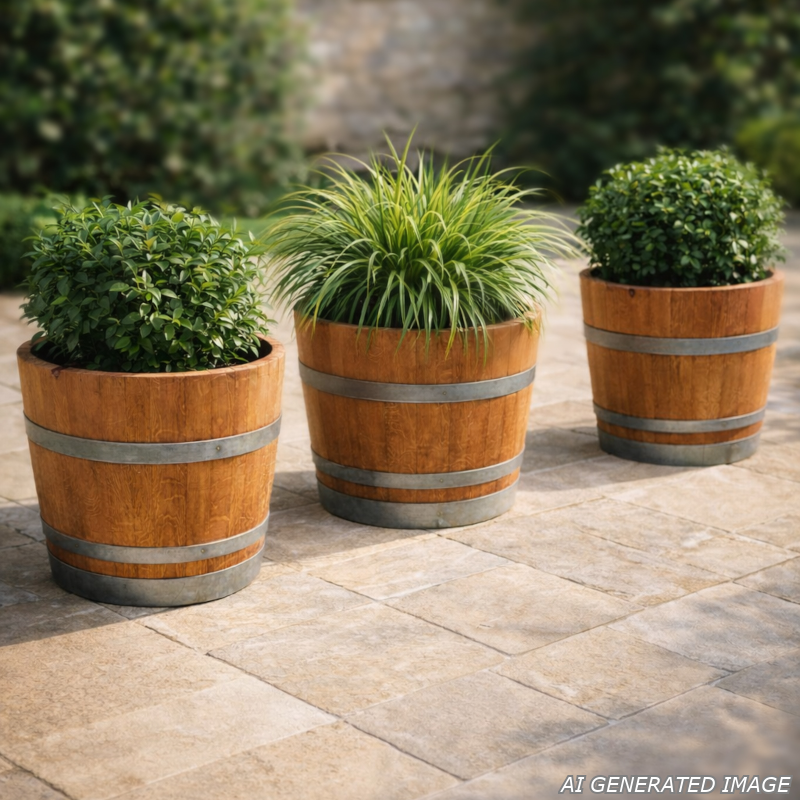 Wine Barrel Planter (Cherry)