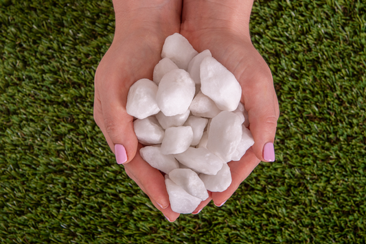 Rosequartz White Garden Stones per Bag